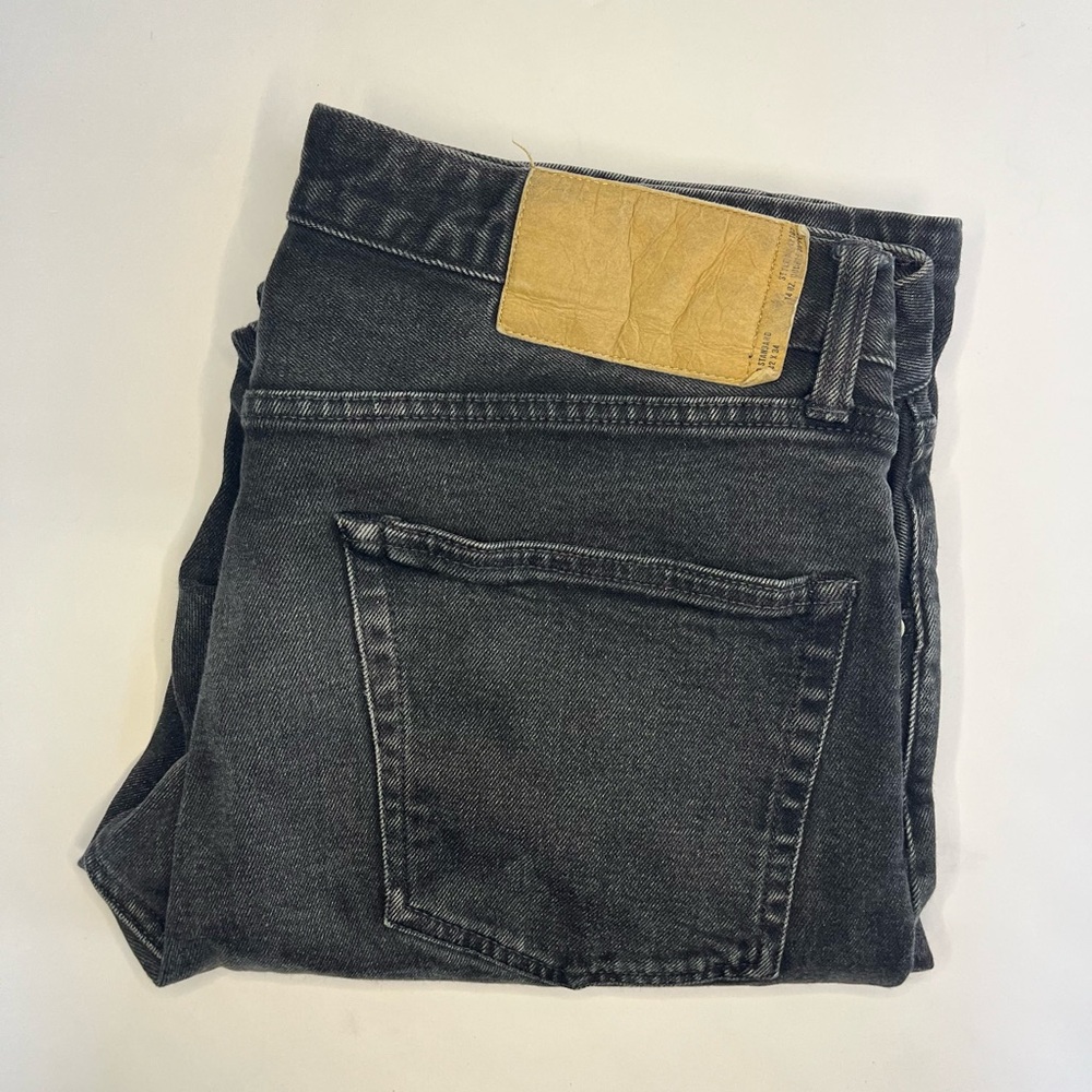 Buck Mason Jeans Mens 32x30 Black Ford Standard Button Fly Straight Leg Denim